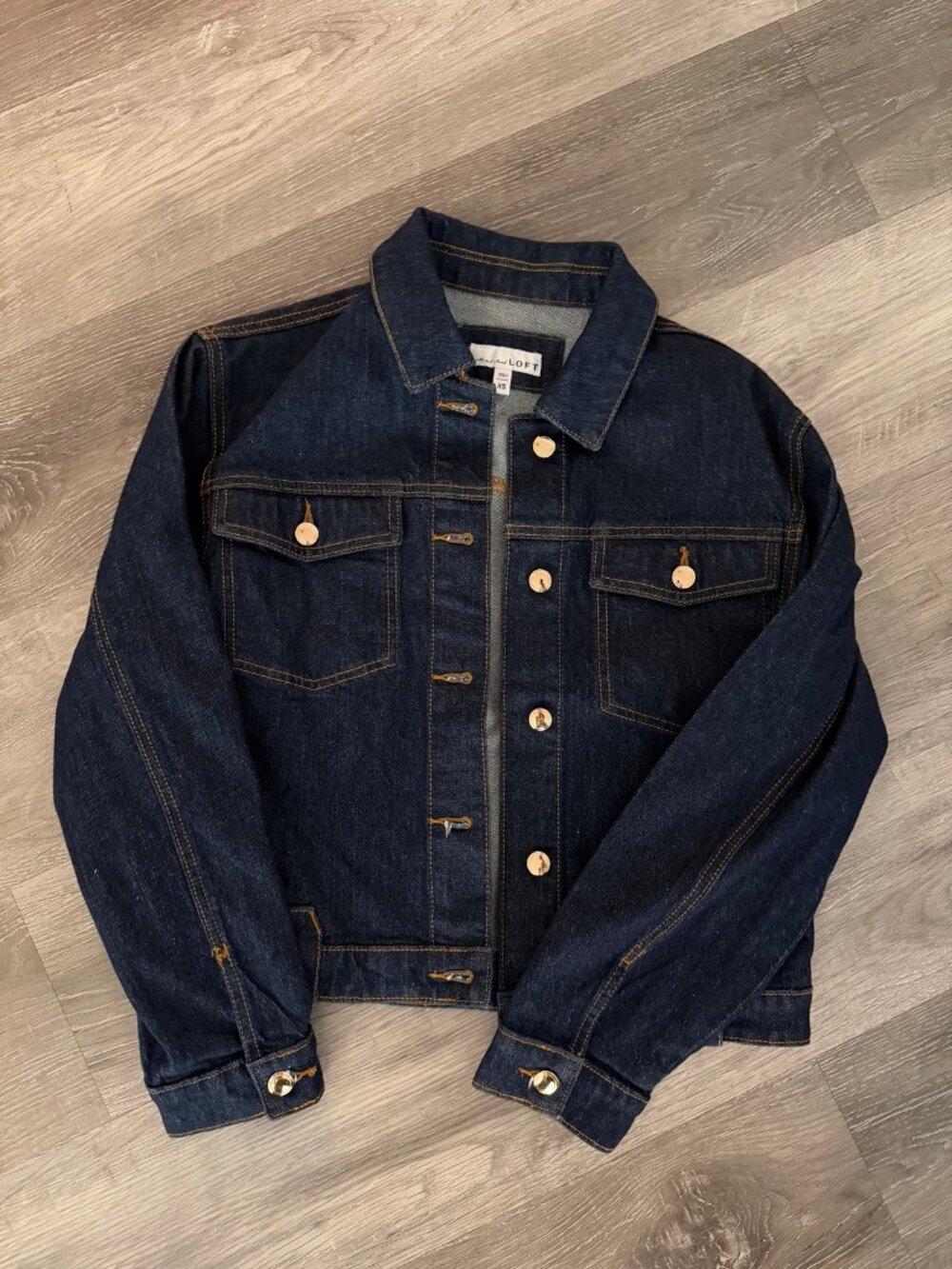 LOFT Dark Wash Denim Trucker Jacket | Size XS